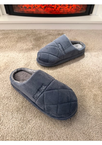 Erkek Pofuduk Taban Çok Yumuşak ve Hafif Içi Yünlü Peluş Ev Terliği