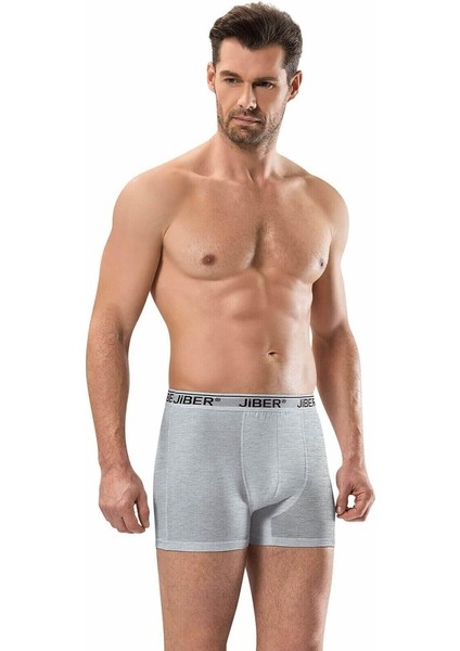 Erkek 2'li Gri Likralı Stretch Boxer