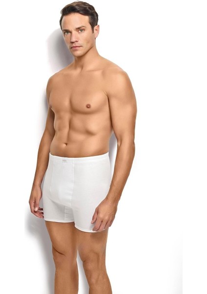 Erkek 2'li Beyaz Paçalı Pamuklu Boxer fırsatları