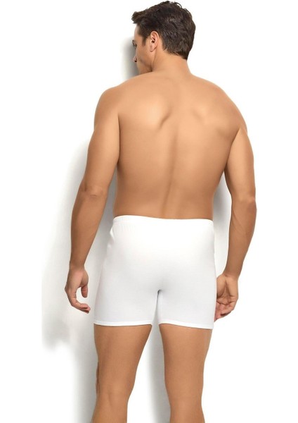Erkek 2'li Beyaz Paçalı Pamuklu Boxer indirimleri