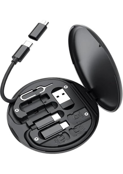 60W Destekli 5'i 1 Arada Seyahat Kablo Seti – USB Type-C, Micro USB Şarj Kablosu ve Dönüştürücü Adaptörlü Mini Kablo Kutusu, Kompakt Seyahat Kiti fiyatları