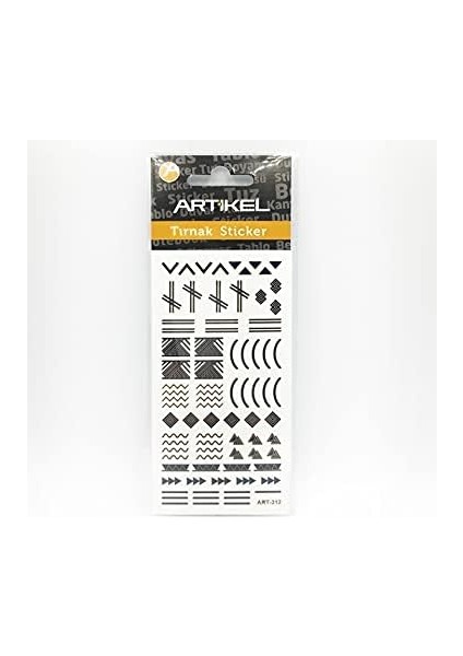 Artikel Lacivert Etnik Çizgiler Metalik Tırnak Sticker, Nail Sticker, Nail Art