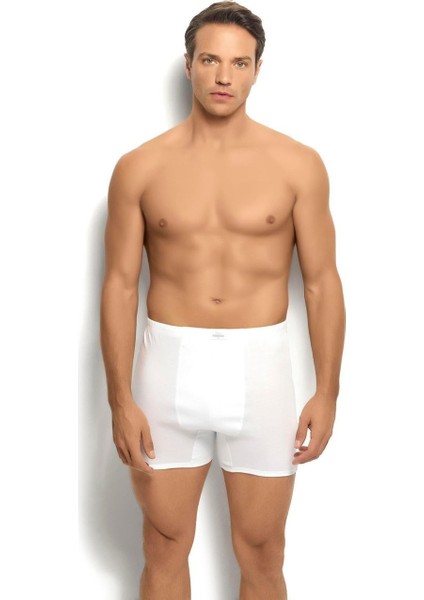 Erkek 5'li Beyaz Paçalı Pamuklu Boxer modelleri