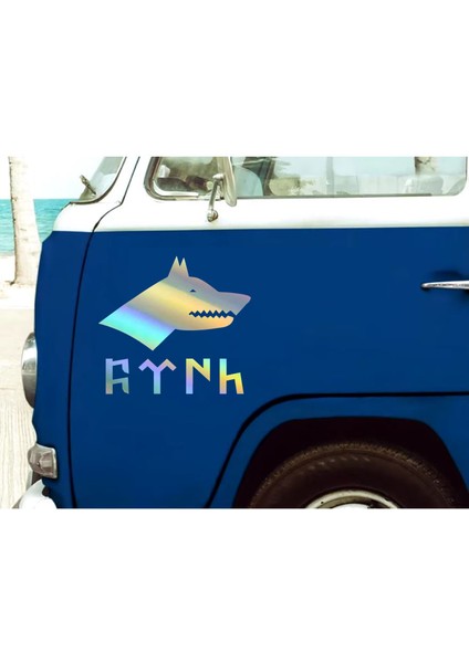 Hologramlı JanJanlı Kurt ve Göktrkçe Türk Sticker - Araba Oto Motosiklet Karavan Sticker 00261 indirimleri