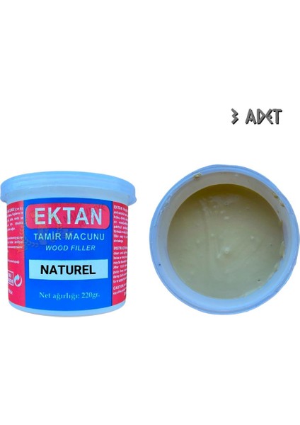 Masif ve Ahşap Tamir Macunu Naturel 220 Gr. - 3 Adet