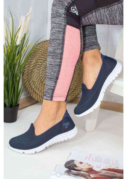 Memory Ortopedik Taban Kadın Günlük Ayakkabı - Lacivert