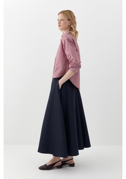 Vatkalı Çizgili Gömlek Kırmızı fırsatları