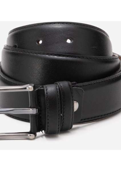 Hakiki Deri 3.5cm Erkek Takım Elbise Dikişli Klasik Kemer 518 Siyah modelleri