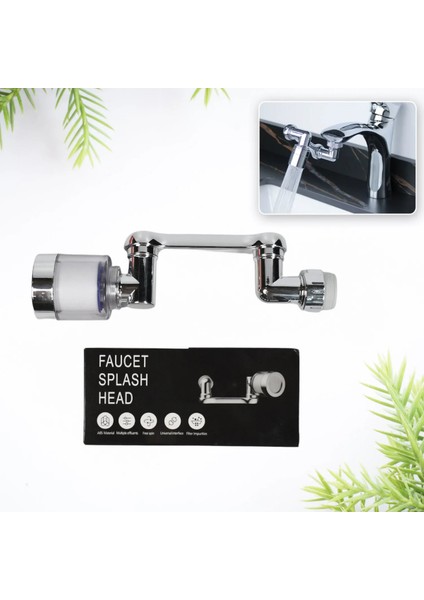 Filtreli Mutfak Banyo Musluk Başlığı 1080 Derece Dönebilen Fonksiyonel Evrensel Büyük Boy