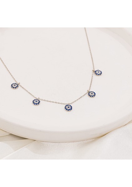 Nazar Boncuklu Şans Gümüş Kolye modelleri