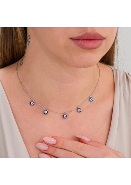 Nazar Boncuklu Şans Gümüş Kolye fırsatları