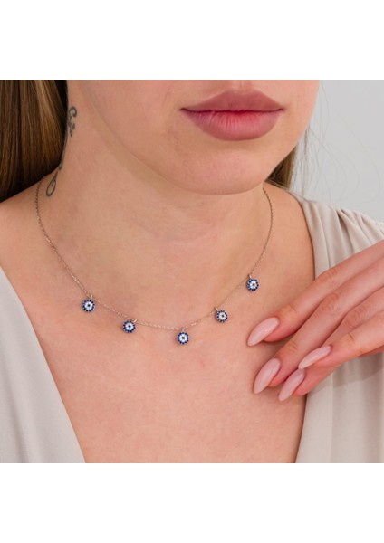 Nazar Boncuklu Şans Gümüş Kolye indirimleri