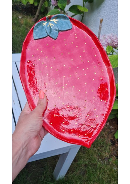 Çilek Sunum Tabak El Yapımı Seramik fırsatları