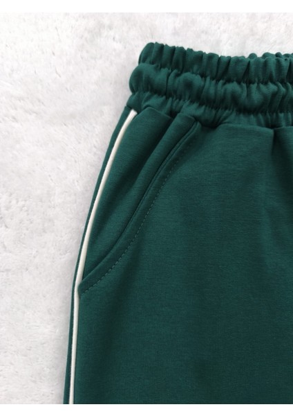 Yılbaşı Temalı Penguen Baskılı Pamuklu Unisex Kısa Kollu Çocuk Eşofman Takımı