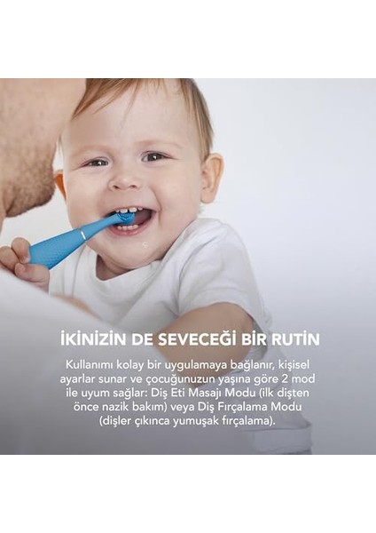 Foreo Issa 4 Baby – Bebekler Için Silikon Sonik Diş Fırçası Seti, Çift Taraflı Kıllar, Eğlenceli Gülümseme, Diş Eti Masajı, Ekstra Başlıkla 12 Ay Bakım, Seyahat Dostu - Mavi Balon fiyatları