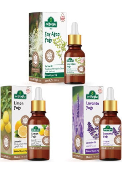 Arifoğlu Çay Ağacı Yağı 10ML + Lavanta 20ML + Limon Yağı 20ML fiyatları