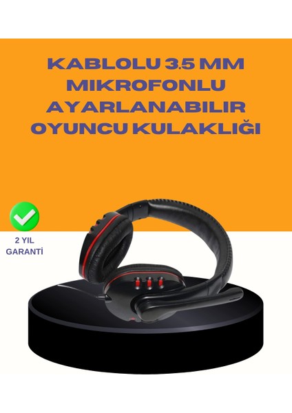 Bfs Kırmızı Oyuncu Kulaklığı Bilgisayar Uyumlu Stereo Yüksek Ses Kaliteli