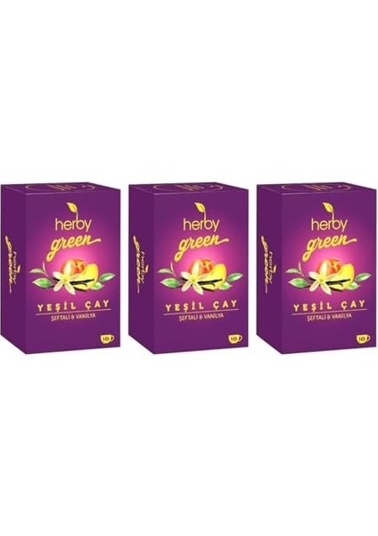 Herby Yeşil Çay Şeftali ve Vanilya 3'lü Paket