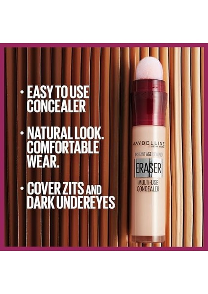 Maybelline New York Instant Anti Age Eraser Kapatıcı, 00 Ivory, 6.8 ml