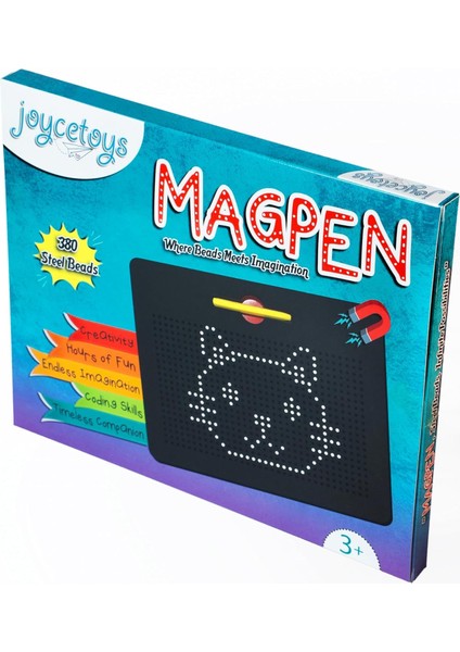 Magpen - Siyah (Mıknatıslı Kalemli, Metal Boncuklu Çizim Tableti)