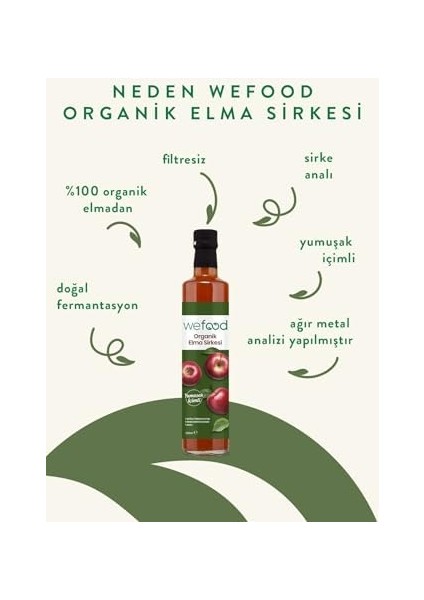 Wefood Organik Elma Sirkesi 500 ml fiyatları