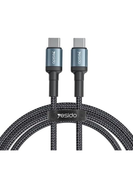 2m 60W Hasırlı Type-C To Type-C Pd Hızlı Şarj Kablosu - Siyah modelleri