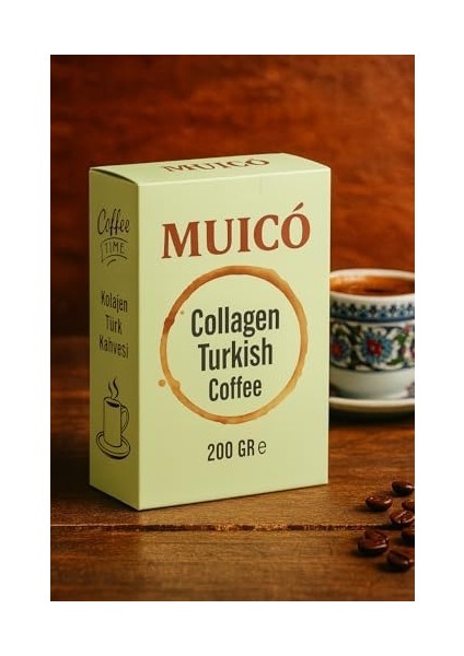 Muico Geleneksel Öğütülmüş Kolajen Türk Kahvesi– Kolajen Peptit & Hindiba Ekstraktlı 200 gr