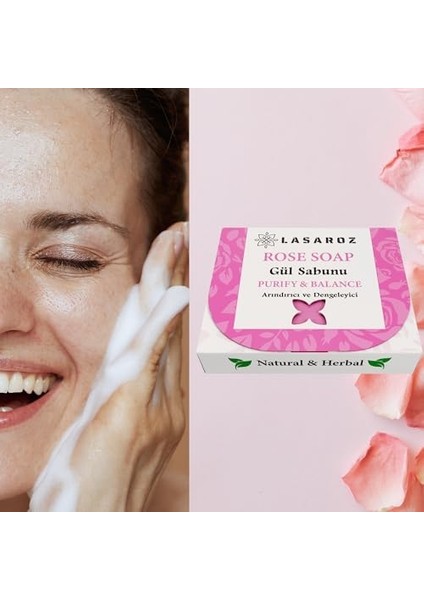 Gül Sabunu Doğal Bitkisel Arındırıcı Dengeleyici Sabun 100 gr