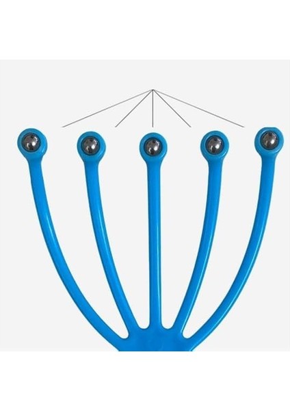 Güncelçarşı 2 Adet Çok Fonksiyonlu 5 Uçlu Bilyeli Baş Boyun Bacak Kol Masaj Alet Rahatlatıcı Kafa Masaj Aparatı, Asorti