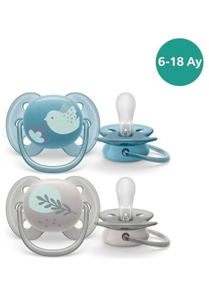 Philips Avent Ultra Soft Emzik, Erkek Bebekler Için 6‑18 Ay, 2’li Paket, Ortodontik Silikon, Flexifit Kalkanlı, Ultra Yumuşak, Bpa Içermez, Taşıma Kutulu, SCF091/15 fiyatları