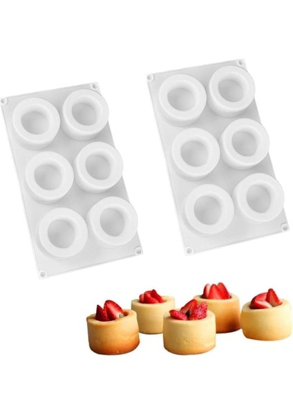Winky Silikon Profesyonel Halka Pasta Sabun Çikolata Kek Kalıbı 6'lı Beyaz