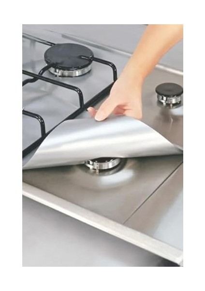 4'lü Ocak Koruyucu Alüminyum Ped Seti - Isıya Dayanıklı, Yapışmaz Ocak Koruma Pedleri fiyatları