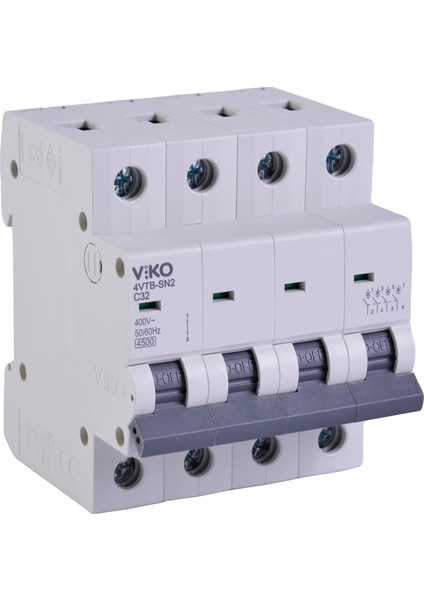 4VTB-4C32 Otomatik Sigorta 4,5ka C Tipi 4 Kutup 32A