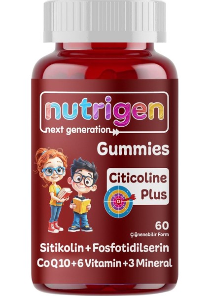 Nutrigen Next Generation Gummies Citicoline Plus 60 Çiğnenebilir Form