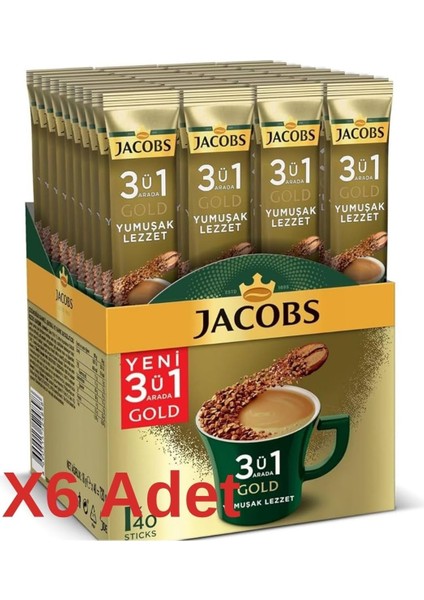 Jacobs 3in1 Yumuşak 40 Adet 18 G x 6 Paket