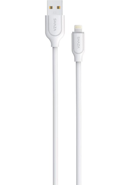 Shaza Usb- Lightning 1m 2.4A Destekli Şarj ve Data Kablosu SG2003UL/WT