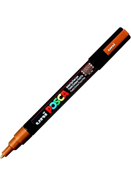 Uni-Ball Posca 0.9-1.3 Su Bazlı Poster Markörü Bronz Pc-3m