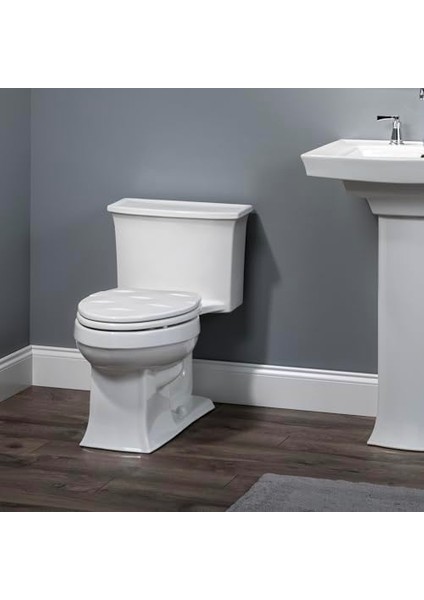 133SLOW 000 Heykel Sepet Dokuma Klozet Kapağı Yavaşlayacak ve Asla Gevşemez, Uzatılmış, Dayanıklı Ahşap, Beyaz fiyatları