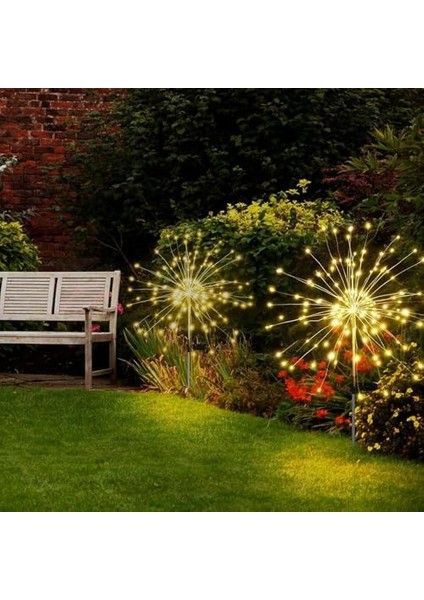 2'li 50 Tel Güneş Enerjili Bahçe Aydınlatması Solar Bahçe Dekorasyon Direk Aydınlatma Kazıklı Aydınlatma Dış Bahçeler Için Yol Aydınlatması modelleri