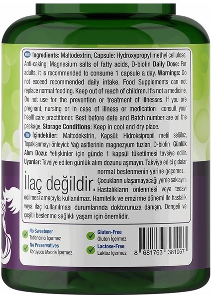 Nature's Supreme Biotin 5000 Mcg 60 Kapsül