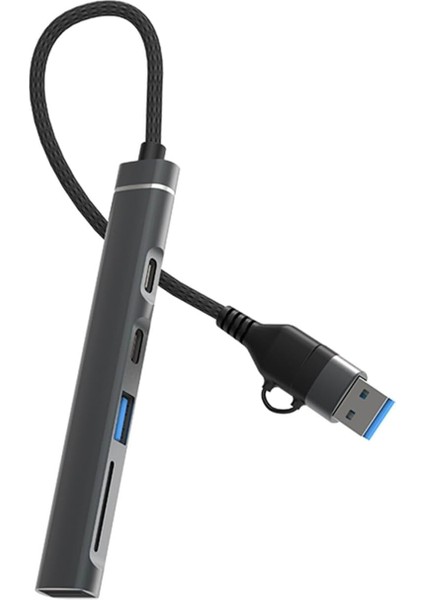 Dm CHB025 Usb-A ve Type-C Girişli 2*type-C 1*usb-A Sd Micro Sd Tf Kart Okuyucu Çoklayıcı Dönüştürücü