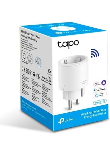 P115, Mini Akıllı Wi-Fi Soketi, Enerji Izleme, 1-Pack modelleri