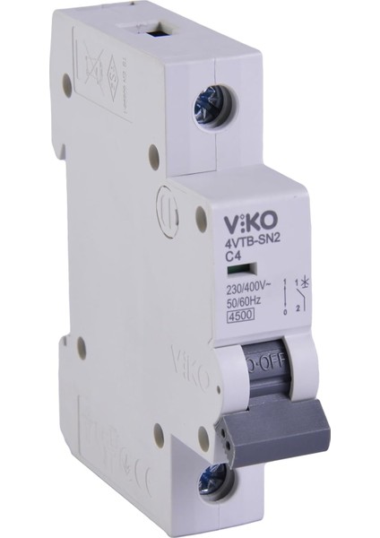 4VTB-1C04 Otomatik Sigorta 4,5ka C Tipi 1 Kutup 04A