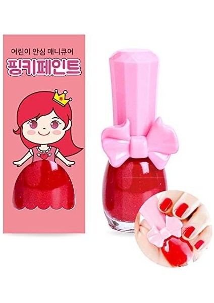 Pinky Cosmetic I'm Pinky Kids Nail Paint Red Apple Çocuklar Için Soyulabilir Oje