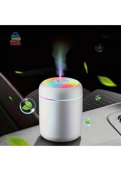 Figiza 300 ml Ultrasonik Hava Nemlendirici ve Aroma Difüzörü – Işıklı Buhar Makinesi, Sessiz, LED Renkli Aydınlatma, Oda, Araç ve Ofis Kullanımı Için