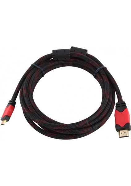 HDMI Kablo 1.5 Metre Ses ve Görüntü Aktarım Kablosu - Siyah/kırmızı