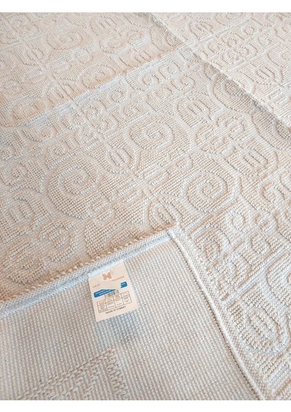 Pamuklu Bukle Lüks Kilim, Yolluk (80X300)-SPIRAL Düz Krem fiyatları