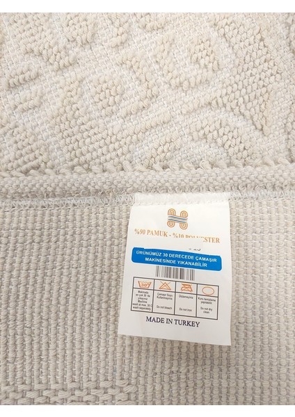 Pamuklu Bukle Lüks Kilim, Yolluk (80X300)-SPIRAL Düz Krem modelleri