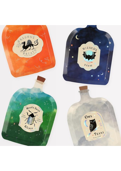 - Making Potion Bottle Plates - Sihirli Şişe Tabaklar (8'li)