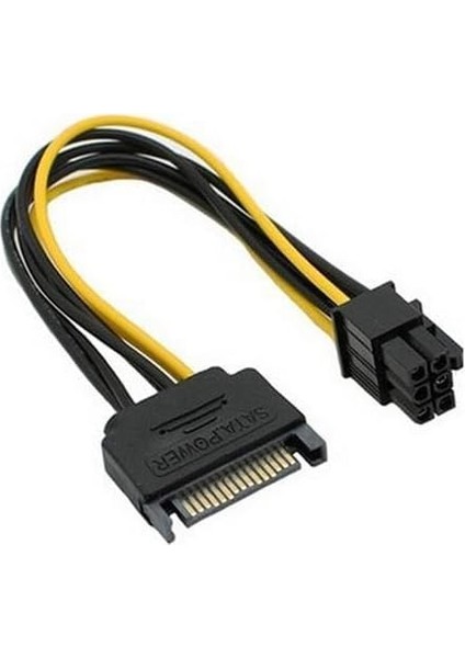 Plus PX-4582 15 Pin Sata To 6 Pin Ekran Kartı Power Anakart Güç Kablosu